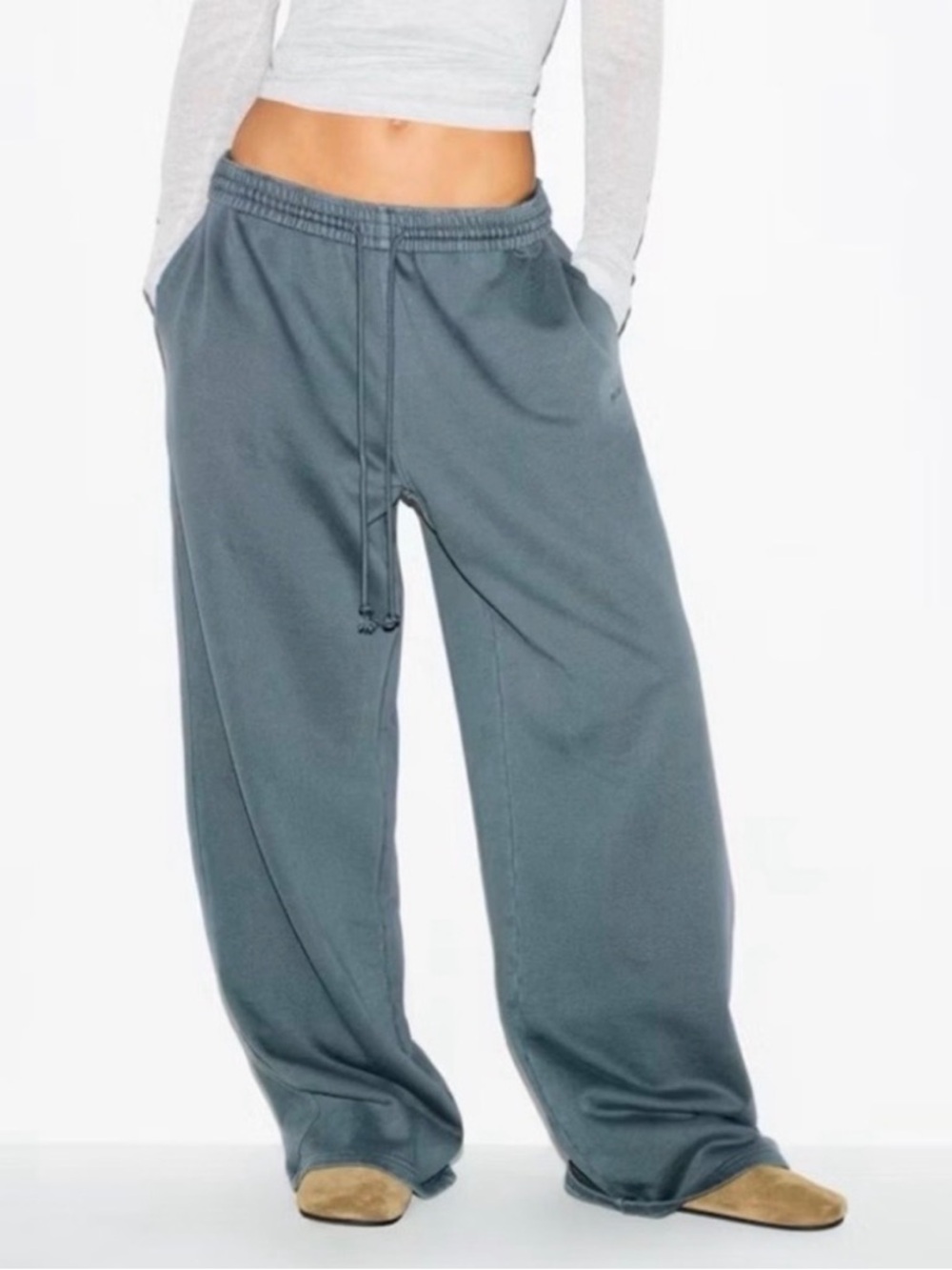 SKIMS Boyfriend Fleece Oversized Straight Leg Pant Zircon L